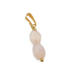 Pandantiv Piatra lunii piersica oval fatetat 8-9mm