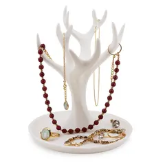 Suport pentru bijuterii din PLA premium, copac cu ramuri - alb