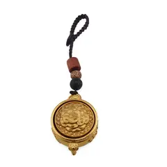 Amuleta breloc feng shui din metal cu Vasul Bogatiei si Cal auriu, 2026
