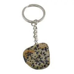 Breloc Jasp Dalmatian piatra rulata 25mm