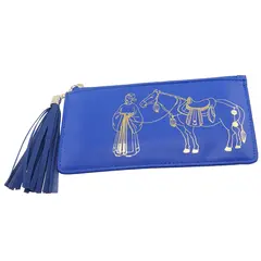 Portofel Feng Shui cu Zeul Bogatiei si Cal Tribut, albastru - 2026