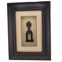 Tablou cu rama din lemn arta africana abstracta, 36cm x 27cm