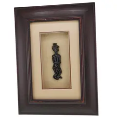 Tablou cu rama din lemn silueta africana rugandu-se, 36cm x 27cm