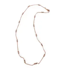 Lant Cupru placat cu Aur rose 14k, model satelit cu doi bumbi