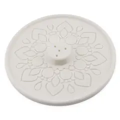 Suport aromaterapie pentru ardere betisoare parfumate gravat cu model mandala - alb