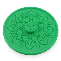 Suport aromaterapie pentru ardere betisoare parfumate gravat cu model mandala - verde