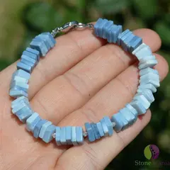 Bratara opal albastru degrade patratele 7-8mm