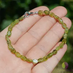 Bratara peridot oval neregulat 5mm