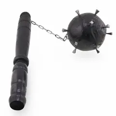 Buzdugan medieval vintage din lemn, model cu lant