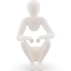 Figurina silueta in pozitie de sezut, 15cm - alb