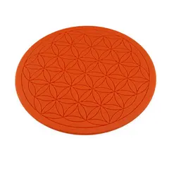 Grila pentru cristale Floarea Vietii gravata, 20cm - portocaliu
