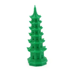 Statueta Feng Shui Pagoda cu 7 niveluri pentru intelepciune - verde