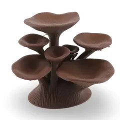 Suport pentru cristale model ciuperca, 9cm - maro