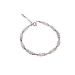 Bratara Ametist sfere fatetate 2mm, Topaz discuri 4mm si elemente de argint 925