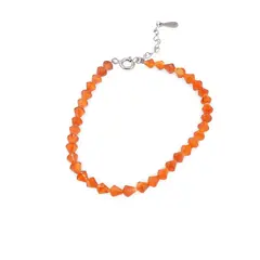 Bratara Carneol romb fatetat 4mm si argint 925