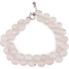 Bratara Cuart roz briolete fatetate 8mm si argint 925