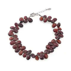 Bratara Granat briolete fatetate 6-8mm si argint 925