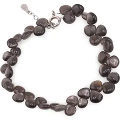 Bratara Piatra lunii neagra briolete 6mm si argint 925