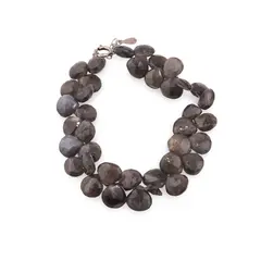 Bratara Piatra lunii neagra briolete fatetate 8-10mm si argint 925