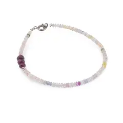 Bratara Safir multicolor discuri fatetate 3mm si Rubin discuri fatetate 4-5mm