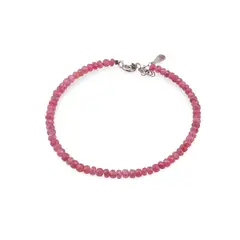 Bratara Spinel rosu discuri fatetate 3-4mm si argint 925