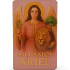 Card feng shui din plastic Arhanghelul ARIEL, Ingerul abundentei si al naturii