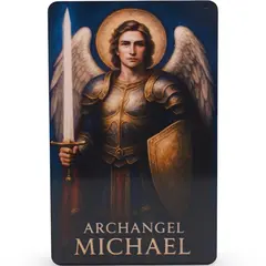 Card feng shui din plastic Arhanghelul MICHAEL, Ingerul protectiei si curajului
