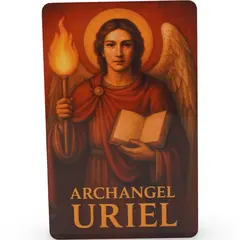 Card feng shui din plastic Arhanghelul URIEL, Ingerul intelepciunii si al iluminarii