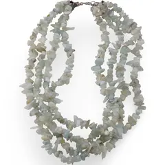 Colier Acvamarin chips 4-12mm pe patru randuri