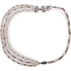 Colier asimetric Piatra lunii heishi 5mm si Labradorit heishi 3-4mm