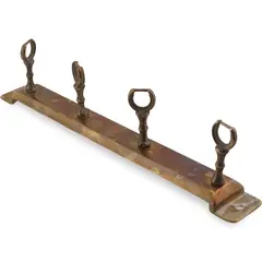 Cuier vintage din alama cu patru agatatori, 24cm