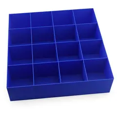 Cutie pentru cristale cu 16 de compartimente, albastra - 20cm