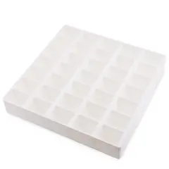 Cutie / Vitrina pentru cristale cu 42 de compartimente, alba - 21cm