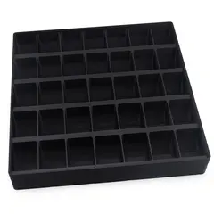 Cutie / Vitrina pentru cristale cu 42 de compartimente, neagra - 21cm