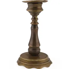 Sfesnic vintage din alama cu baza rotunda ondulata - 12cm