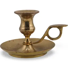 Sfesnic vintage din alama, model patinat cu maner lateral - 7,5cm