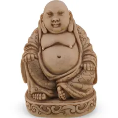 Statueta vintage din rasina Buddha vesel, 14cm