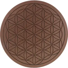 Grila pentru cristale Floarea Vietii gravata, 20cm - maro