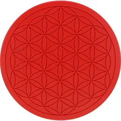 Grila pentru cristale Floarea Vietii gravata, 20cm - rosu