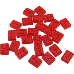 Set 25 rune gravate dreptunghiulare, rosu