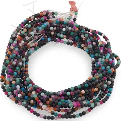 Sirag Agat Multicolor dantelat sfere 4mm mate, 38-39cm