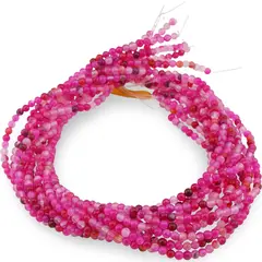 Sirag Agat roz sfere 4mm, 36-37cm