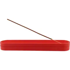 Suport aromaterapie pentru ardere betisoare parfumate cu depozitare, rosu - 26cm