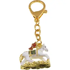 Amuleta breloc feng shui din metal Calul Victoriei pentru triumf și progres, 2026