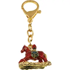 Amuleta breloc feng shui din metal Calul Viteaz pentru succes, 2026