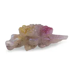 Figurina gravata Aligator din Cuart electroplacat 19cm