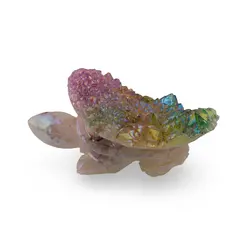 Figurina gravata Broasca testoasa din Cuart electroplacat 15cm