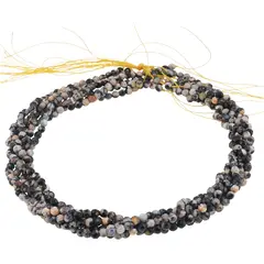 Sirag Agat negru patat sfere fatetate 4mm, 38cm