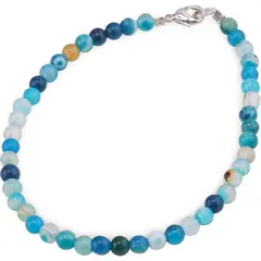 Bratara Agat albastru sfere 4mm