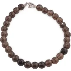 Bratara Cuart fumuriu sfere fatetate 6mm